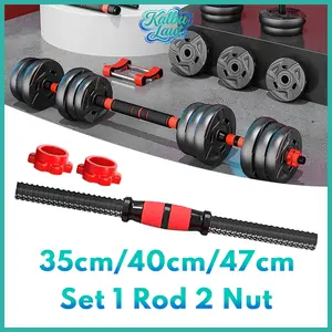 Konektor Barbel Dan Mur Kunci 3 Ukuran 35cm/40cm/47cm Untuk Batang Dumbbell Home Gym Latihan Beban
