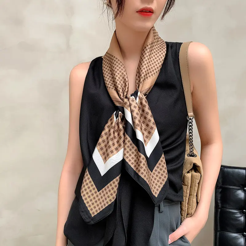 Khăn Quàng cổ Khăn Tay Phong Cách Thanh Lịch, Cổ Điển Pháp, Dành Cho Nữ, Đơn Giản Và Dễ Phối Đồ, Phong Cách Phương Tây, Thời Trang, Làm Bằng Lụa Chéo Khăn Choàng Women Khăn Choàng Women