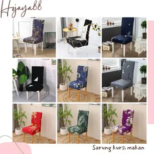 Sarung Kursi Makan Motif Elastis Cover Kursi Makan Bisa Dicuci Bahan Polyester Elastis Lembut Halus