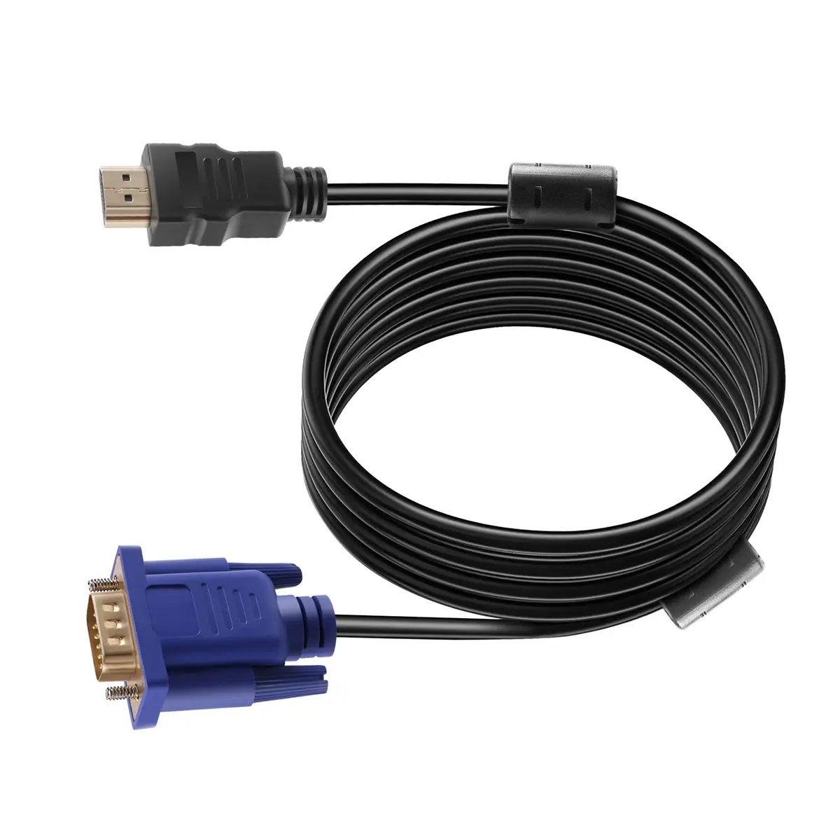 1.8M Blue HDTV HDMI to VGA HD15 Male Adapter Cable Converter for PC TV DF New SG