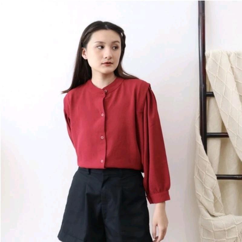 [Lboss] reva blouse cringkle/atasan wanita kekinian/blouse wanita termurah paling trend kemeja viral 6