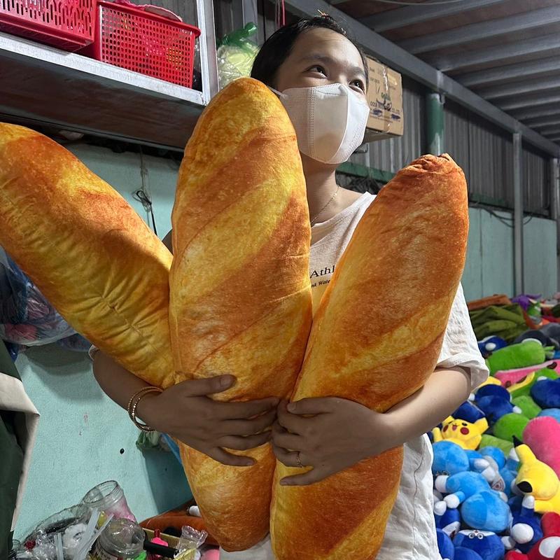 Gấu Bông Ổ Bánh Mì Ôm 60cm - Chất Liệu Bông Cao Cấp - Thú Nhồi Bông, Thú Bông