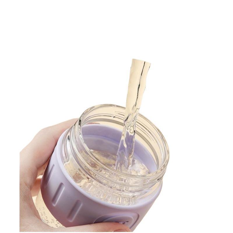 Double Wall Insulated Cup with Straw, 1 Count Portable Coffee Cup Leakproof Lid & Lanyard, Household Smart Drink Cup 8