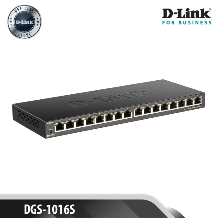 D-Link DGS-1016S 16-port Unmanaged Standalone Slim Gigabit Switch 1