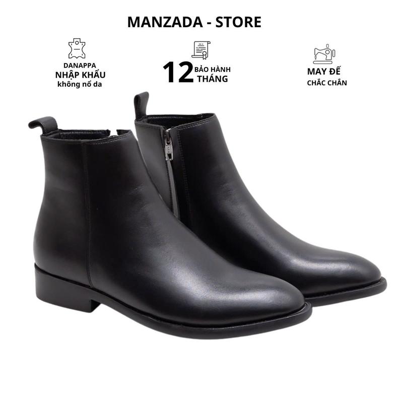  Chelsea boot kiểu giày tây nam công sở cổ cao làm từ da bò cao cấp khâu đế chắc chắn Jean Đồng Cao Su 