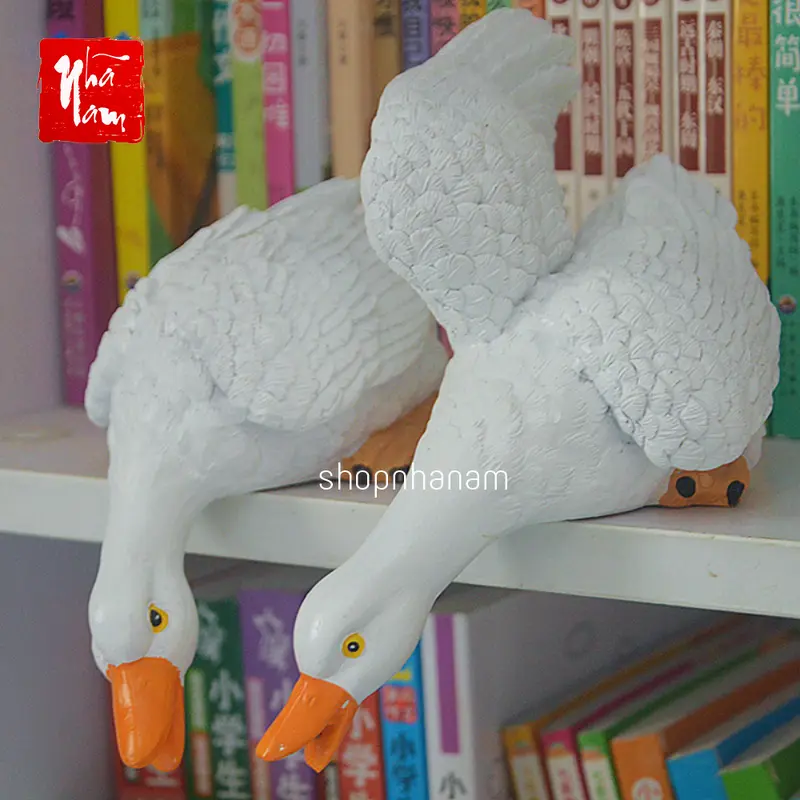 Cặp tượng vịt size lớn bằng resin trang trí vườn cây tiểu cảnh decor nhà cửa 6