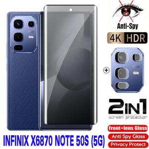 For Infinix Note 50S 40S 40 Pro Plus Hot 50 Pro Plus Zero 40 30 4G 5G Anti-Spy UV Glue Tempered Glass Privacy Screen Protector Film With Camera lens Film