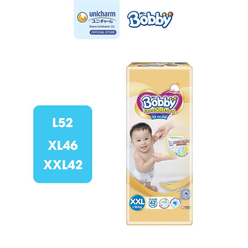 Bobby Tã/bỉm quần cao cấp Extra Soft Dry (L52/ XL46/ XXL42)