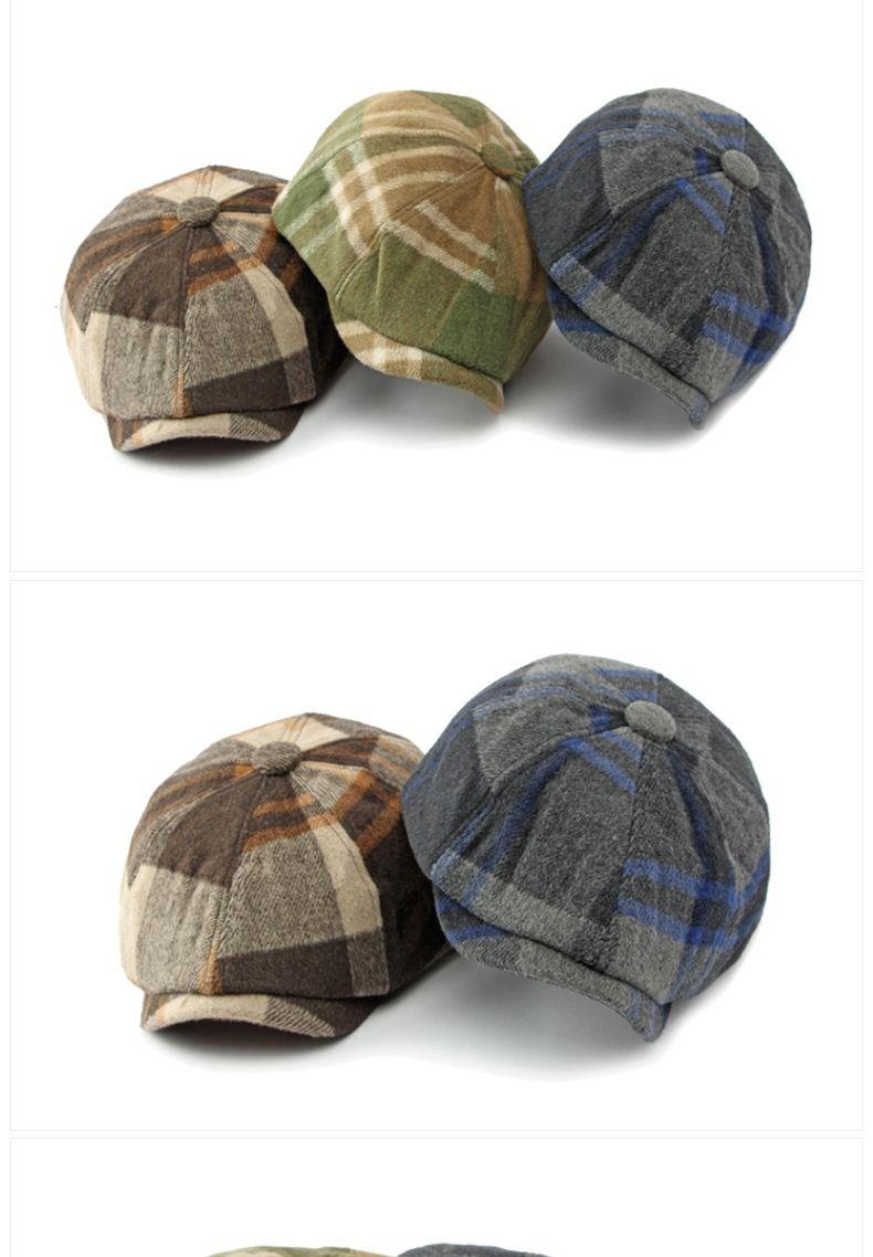 Product Introduction of [red fedora]Autumn and Winter Warm Woolen Octagonal Hat Newsboy Cap Beret Big Head Circumference Peaked Cap Outdoor Men and Women Painter Cap 14