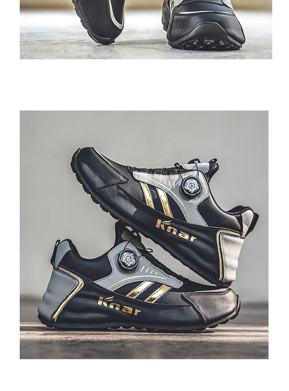 Product Introduction of Rotating button shoes men's sneakers men's shoes spring and autumn leather waterproof non-slip casual shoes fashionable shoes all-matching travel shoes Closed Runner Trainers Footwear Training Running Walking Shoes 20