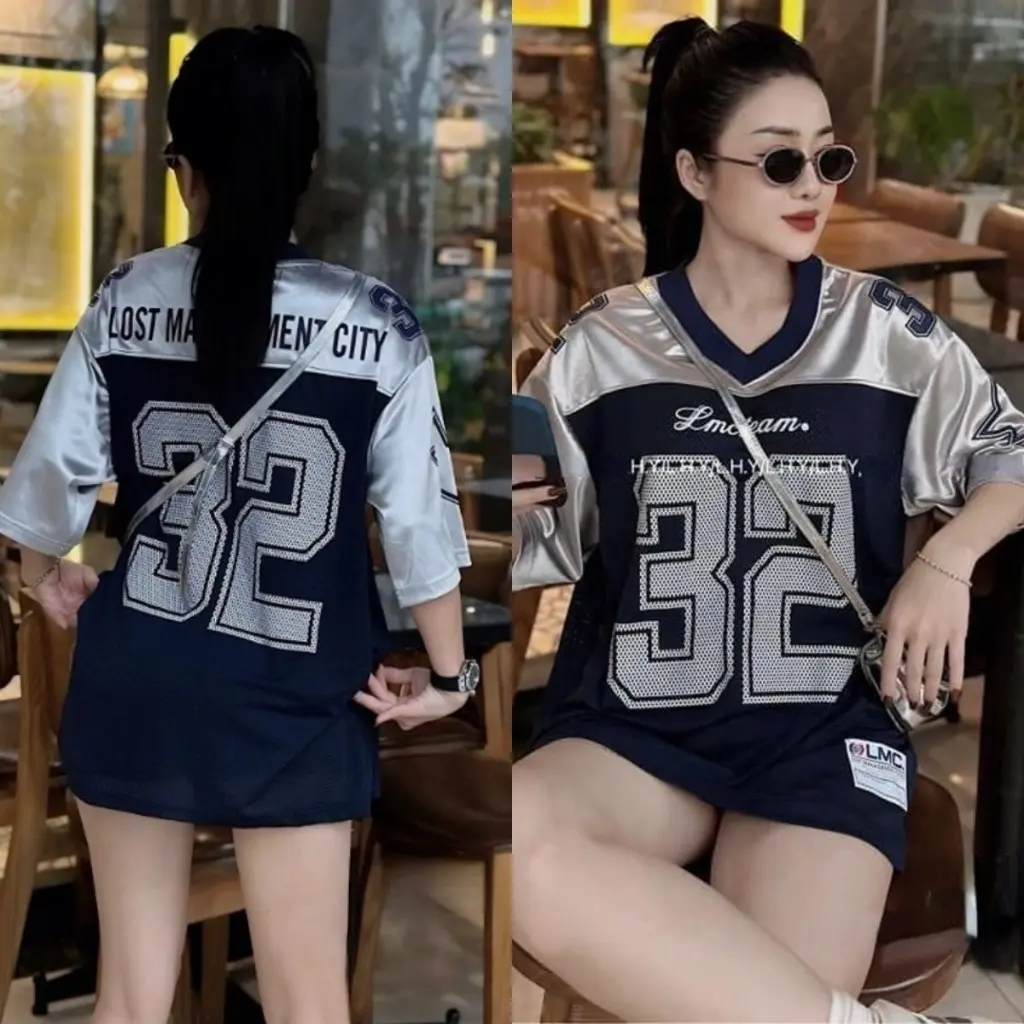 No.32 T-shirt for men and women Unisex T-shirt, loose fit, Oversize, made from cool printed mesh fabric NO.32  Top