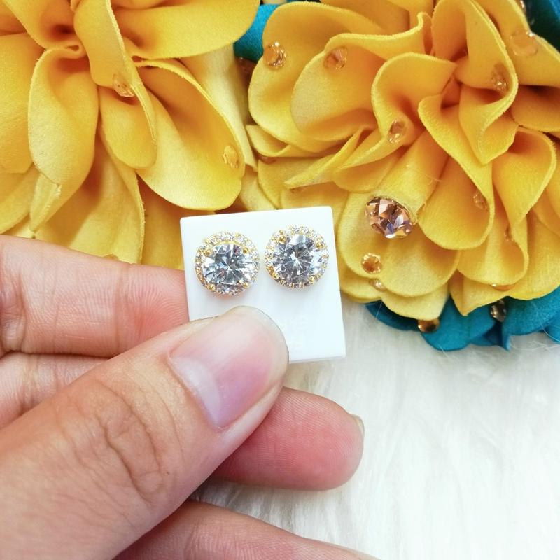 Bông Tai Mẫu 1 Hột Màu 6 Ly Đồng Vàng Màu Vàng Sài Gòn 610 Phụ kiện Nữ 6