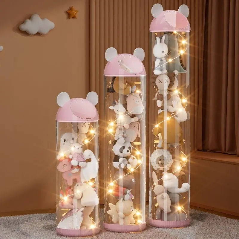 Xô Đựng Búp Bê, Có Khóa Kéo, Giỏ Đựng Đồ Chơi Nhồi Bông Ống Trong Suốt, Thích Hợp Cho Búp Bê Trẻ Em, Dụng Cụ Hữu Ích