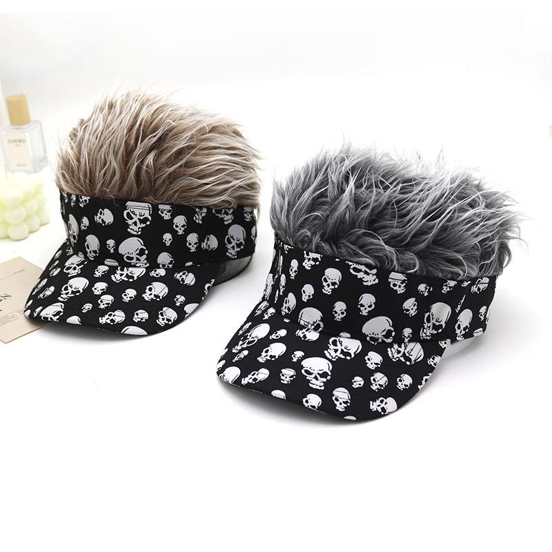 Product Introduction of 2024 Spring, Autumn and Winter Peaked Baseball Cap Men's and Women's Sun Hats Adult Wig One-Piece Hat Hip Hop Cool Funny Cap 5
