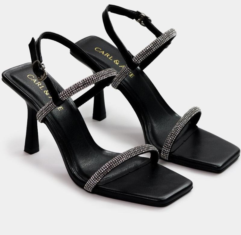 Giày sandal cao gót gót nhọn cao 7cm dây quai đính đá Nữ DéP
