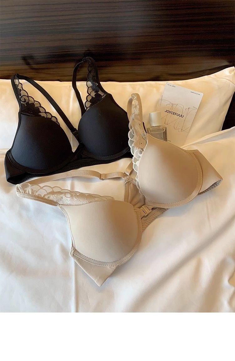 Product Introduction of Button-Forward Sexy Lace Bra With Beautiful Back Underwear Women'S Push-Up Anti-Sag Comfortable Soft Underwire Bra 10