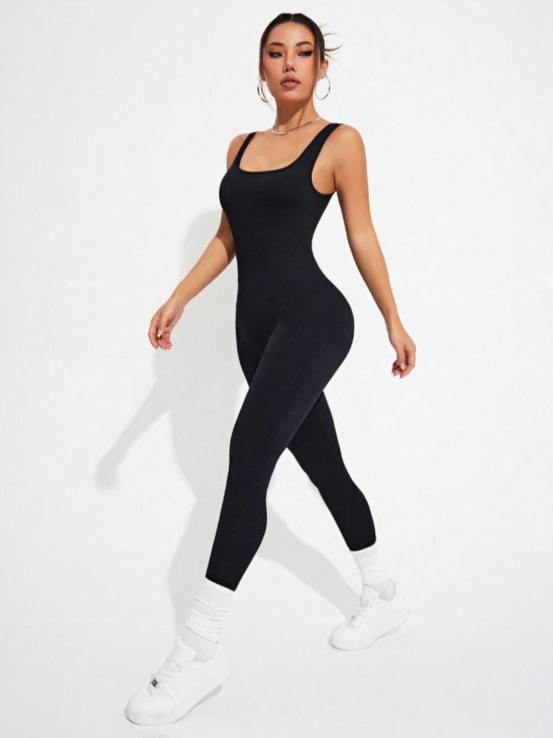 Product Introduction of Women's Solid Color Jumpsuit, Casual Comfy Breathable Sleeveless Jumpsuit for Daily Wear, Ladies Clothes for All Seasons 9