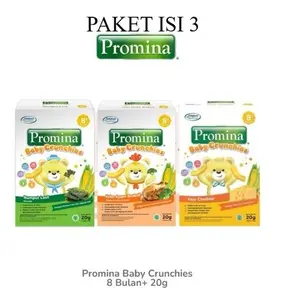 Promina Crunchies 20g x 3 Box Cheddar Rumput laut Cemilan Makanan MPASI Bayi