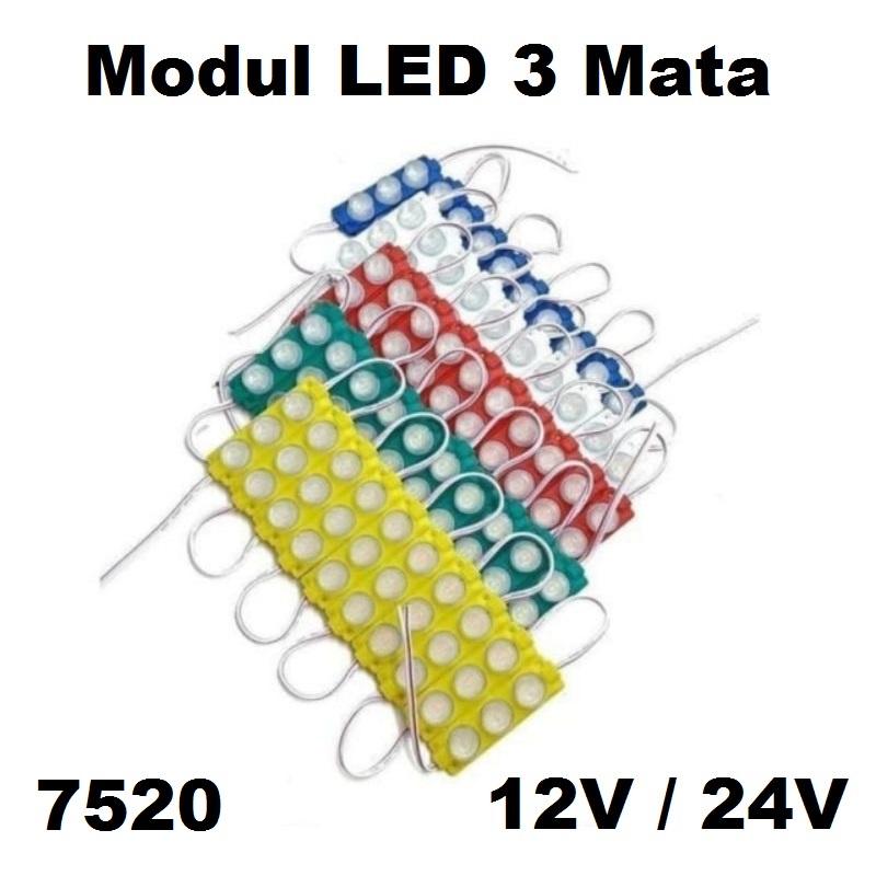 Modul Lampu LED 3 Mata Besar 3W 12Volt 24Volt Waterproof 12V 24V 12 ...