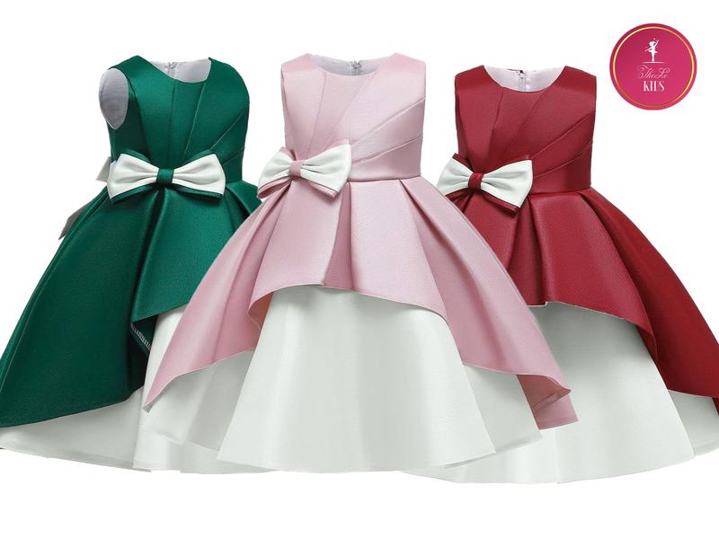[ThoLe] Đầm Công Chúa Cho Bé Gái Đỏ, Hồng, Xanh - CC328