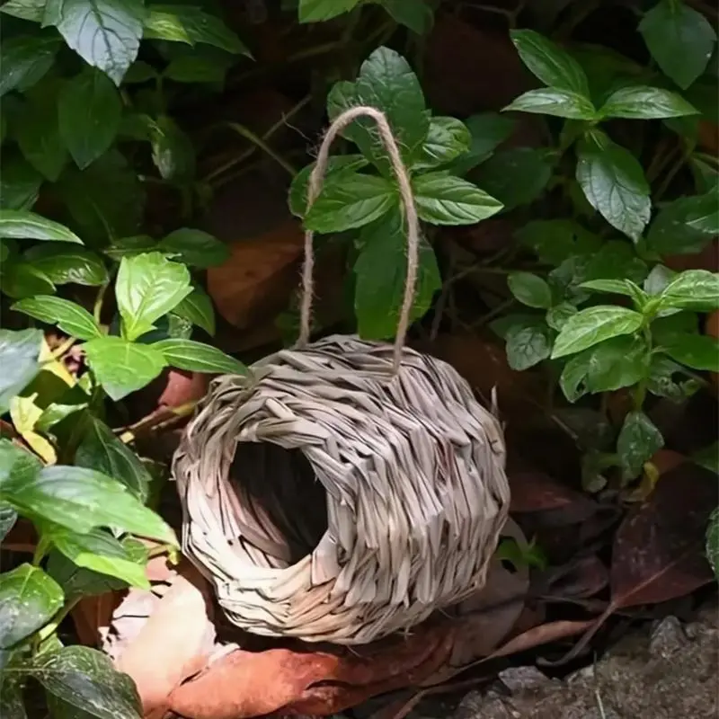 Outdoor Garden Handmade Bird Nest, 1/2/3 Counts Bird Nest with Hanging Rope, Bird Cage for Outdoor Garden Decoration 6