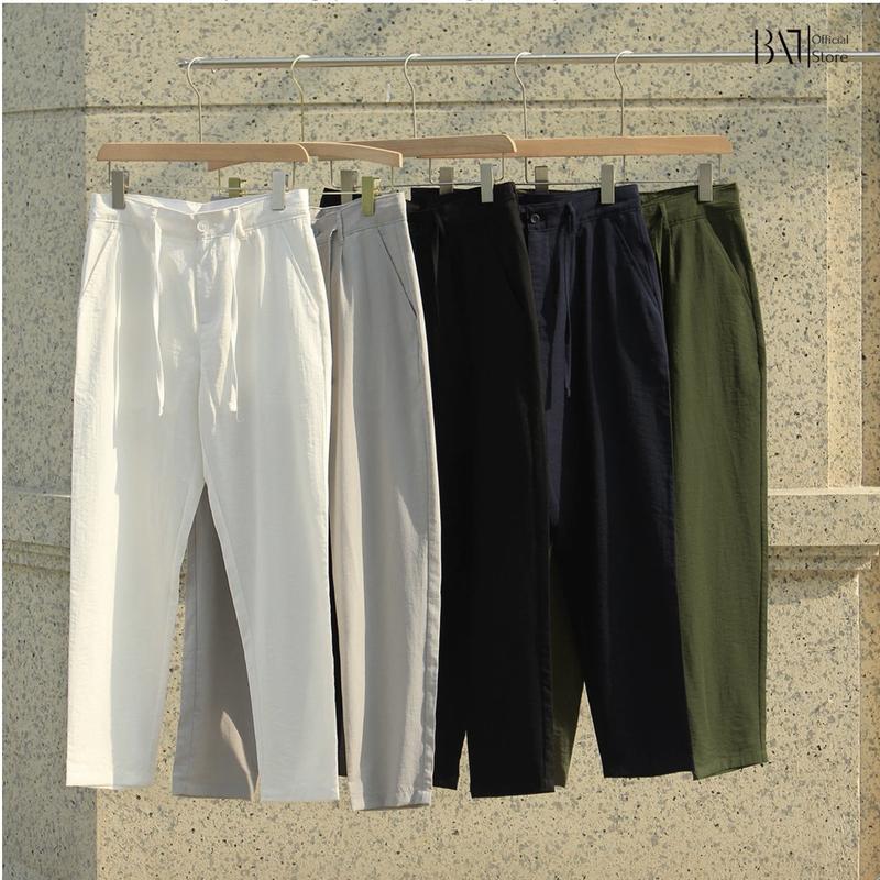 Product Introduction of Quần dài đũi ống xuông cạp âu, vải đũi xước mặc thấm hút mồ hôi, kiểu dáng thời trang trẻ trung năng động 2