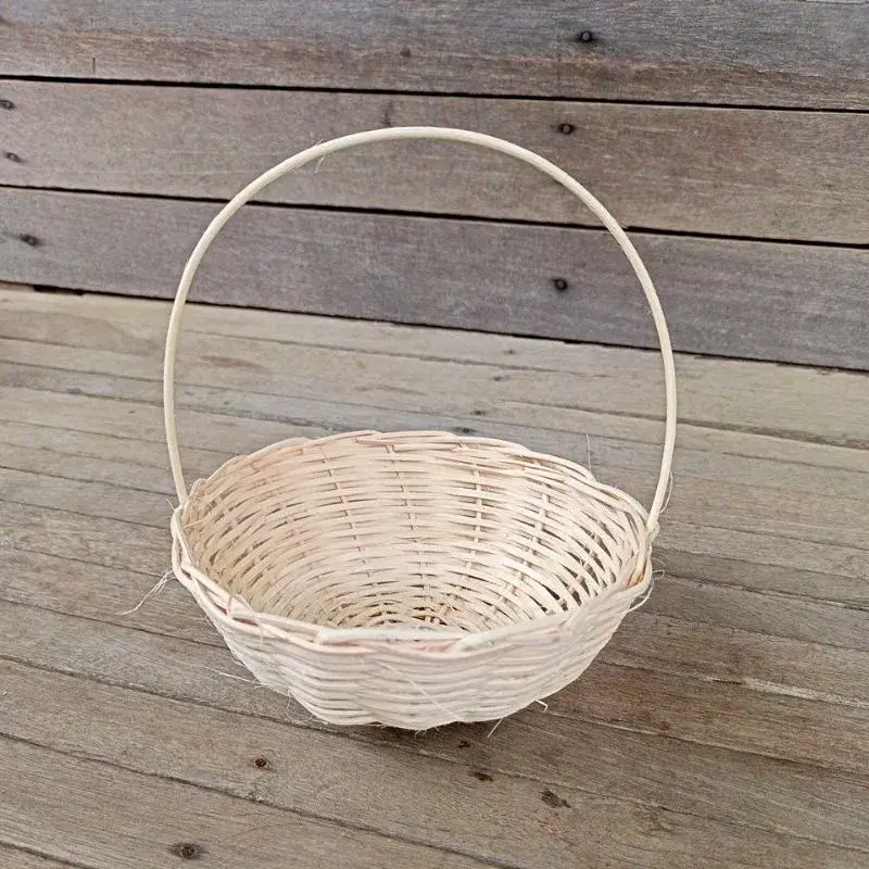keranjang rotan snack tangkai isi 10 pcs ukuran diameter 13 cm 1