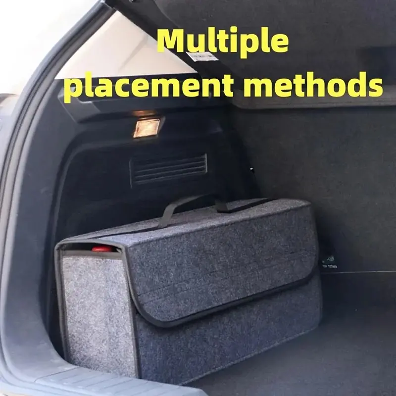 Anti Slip Compartment Boot Storage Organizer Tools Car Storage Bag Car Trunk Organizer Soft Felt Storage Box Car Accessor 2