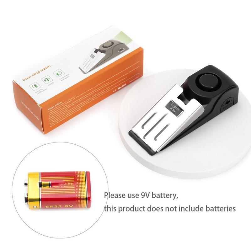 Battery Required Door Stop Alarm, 120dB Adjustable Home Door Stop Alarm, Security Alarm For Home Hotel (Without Battery) 2