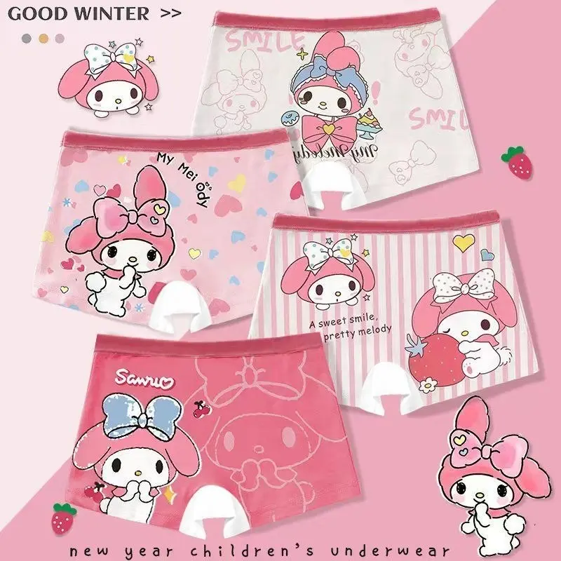 Seluar Dalam Perempuan, Set 4, Seluar Boxer Kanak-kanak Empat Penjuru, Sesuai untuk Bayi Perempuan dan Gadis Kecil, Rekaan Melodi Saya, Bernafas dan Nipis