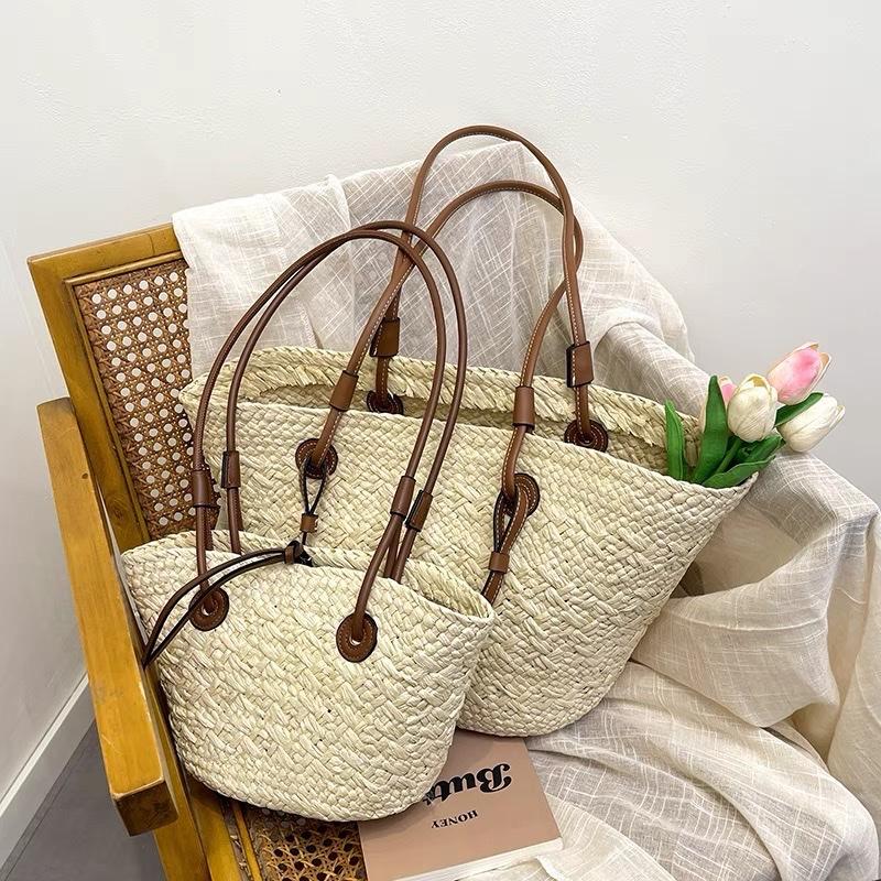 Túi cói quai nâu sz20 & sz30 siêu xinh mặt gỗ ( Tiệm Cói Cô Chinh ) 2