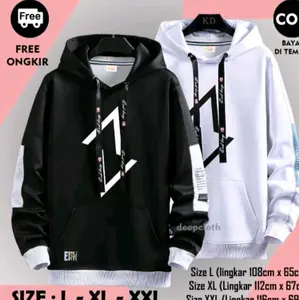 Sweater AV Hoodie Pria Dewasa Remaja Keren Aesthetic Bahan Flecee Hitam Abu Putih