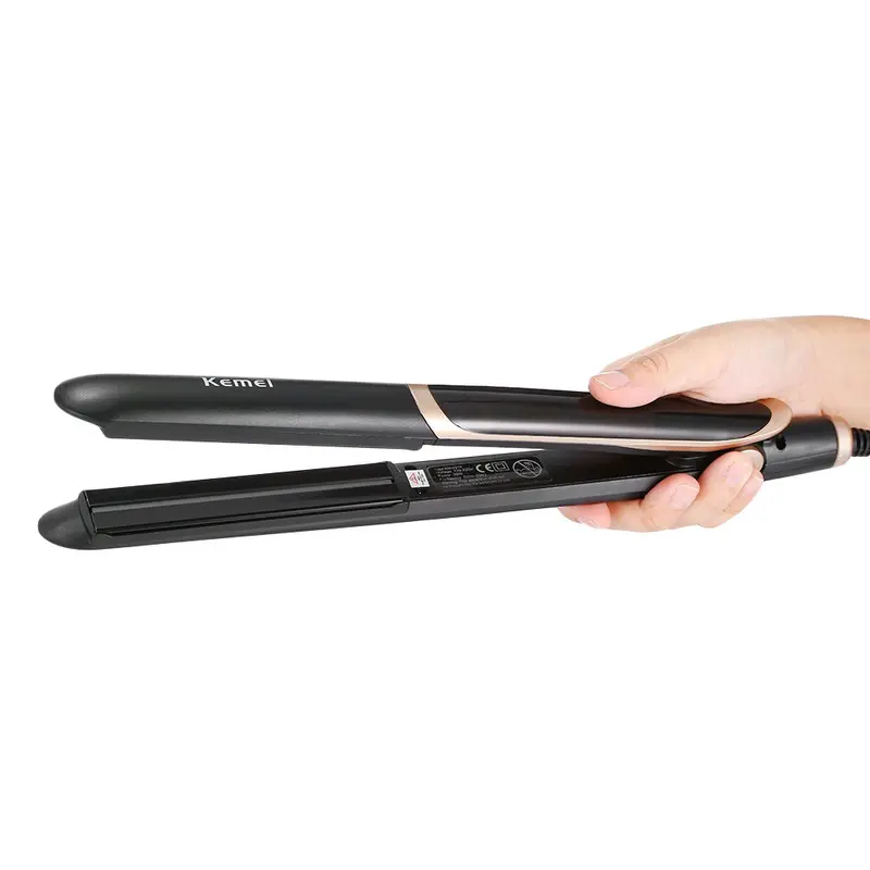 Catok Rambut 2in1 Infrared KM-2219 Lurus dan Curly black catokan straightener 6