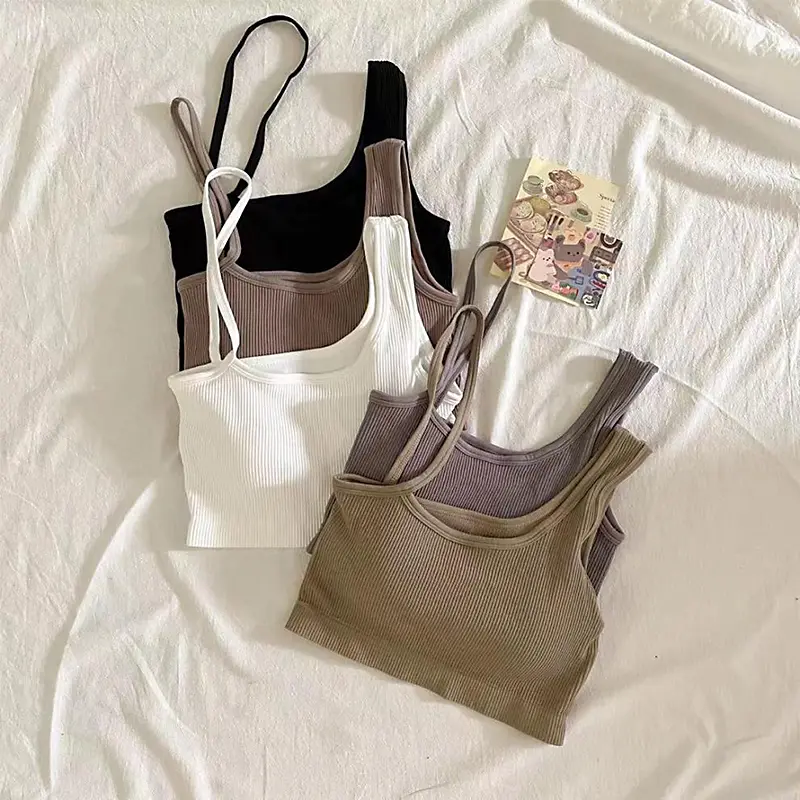 Women Sexy Navel Tops, Plain & Ribbed One Shoulder Sleeveless Slim Crop Top, Ladies Summer Bandage Short Shirt