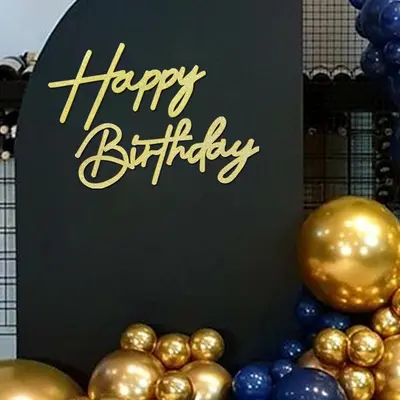Hot Pink Glitter 'Happy Birthday' Sign For Backdrop - Large Felt Letter Decals For Party Decor & Photo Booth
