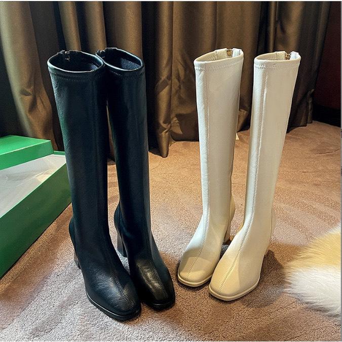 Giày BOT nữ cao cổ da mềm 7p khóa sau hàng sẵn FULL BOX MSP806DUI Cao Su Shoes