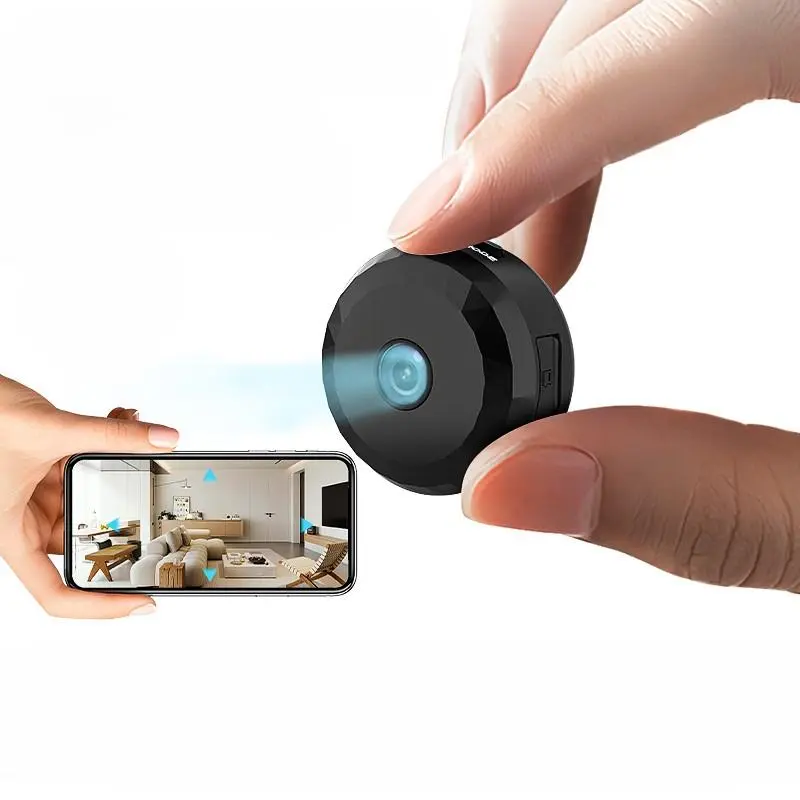 Mini WiFi Monitoring Camera, USB Rechargeable 2.4G Wireless WiFi Security Camera, Easy To Install & Control Application Monitoring IP Camera for Home, Office Security