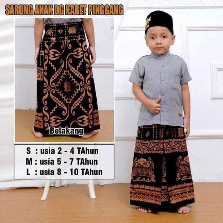 Product Introduction of sarung anak instan dengan karet pinggang Muslim Nyaman Katun Kain Motif Batik Pendek Panjang Salur Tangan Pria Koko Baju Dewasa Setelan 2