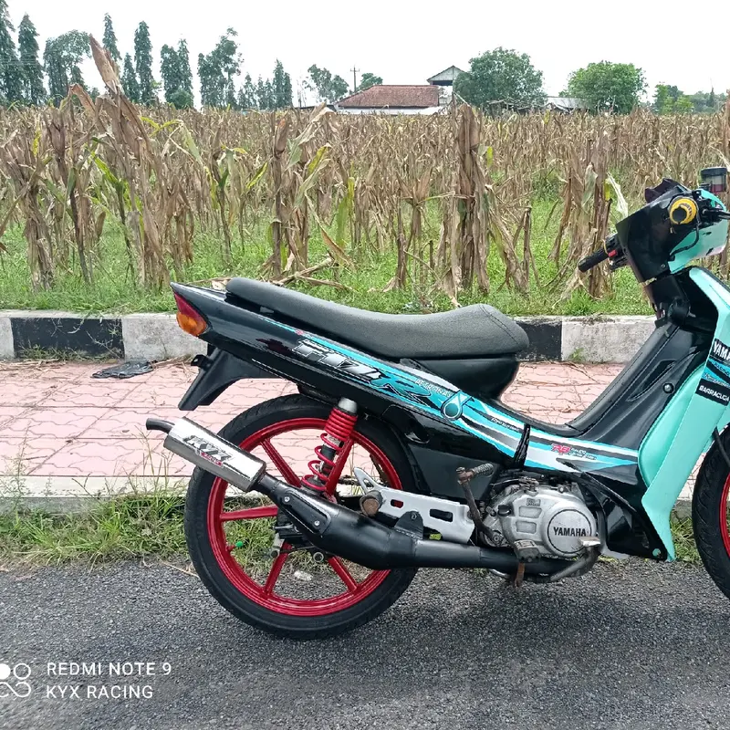 Knalpot Kyx Racing Fis R Force1 type Perut Pitam Tameng Ahm Mesin Motorcycle Logam 3