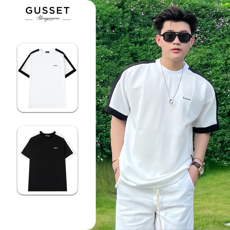 Áo phông phối tay nam nữ unisex Gusset màu đen, trắng - AP07 Menswear Shirt