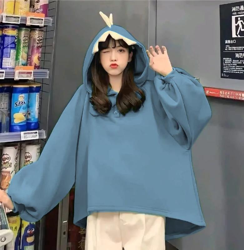 Dinos Sweater Hoodie Wanita Oversize - Sweater Wanita Korean Style Terbaru Polos 1