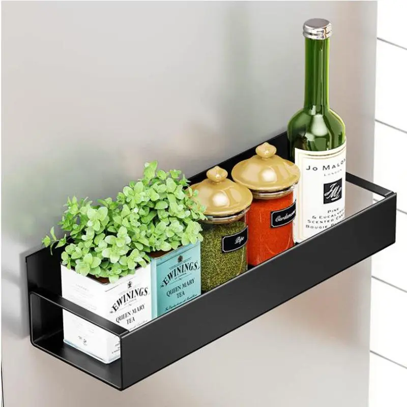 Magnetic Refrigerator Storage Rack, 1 Count Space Saving Refrigerator Side Shelf, Multifunctional Kitchen Storage Rack for Home Dining Room Dormitory