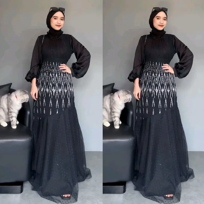 Baju Couple Tenun,Gamis Camelia x Kemeja Tenun Tenun Asli 3