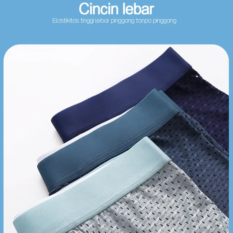 WARNA RANDOM(6PCS+1PCS) Celana dalam pria populer boxer ice silk cool men cowok 3PCS 6PCS 9PCS XL XXL XXXL XXXXL UNDERWEAR 4