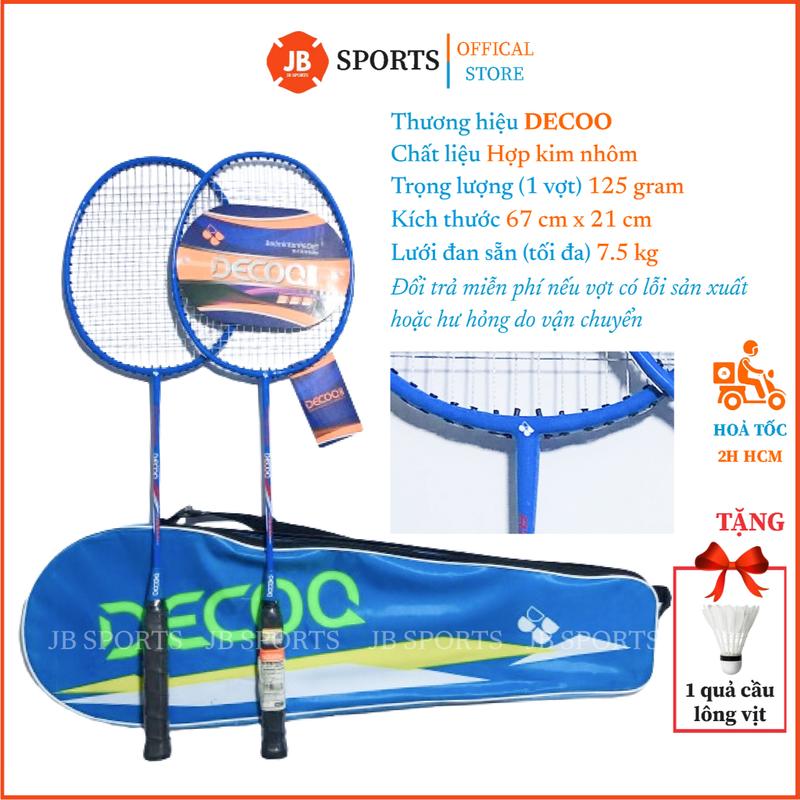 Bộ Vợt Cầu Lông Chính Hãng 2 Vợt DECOO 31 Cặp Vợt Cầu Lông Tốt Nhẹ Dây Căng