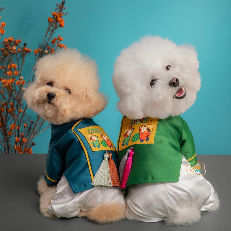 Áo Dài Cho Chó Mèo Bộ Sưu Tập Phú Quý 2025 Quần Áo Cho Thú Cưng Thiết Kế Thời Trang Cao Cấp Hiha Pets.