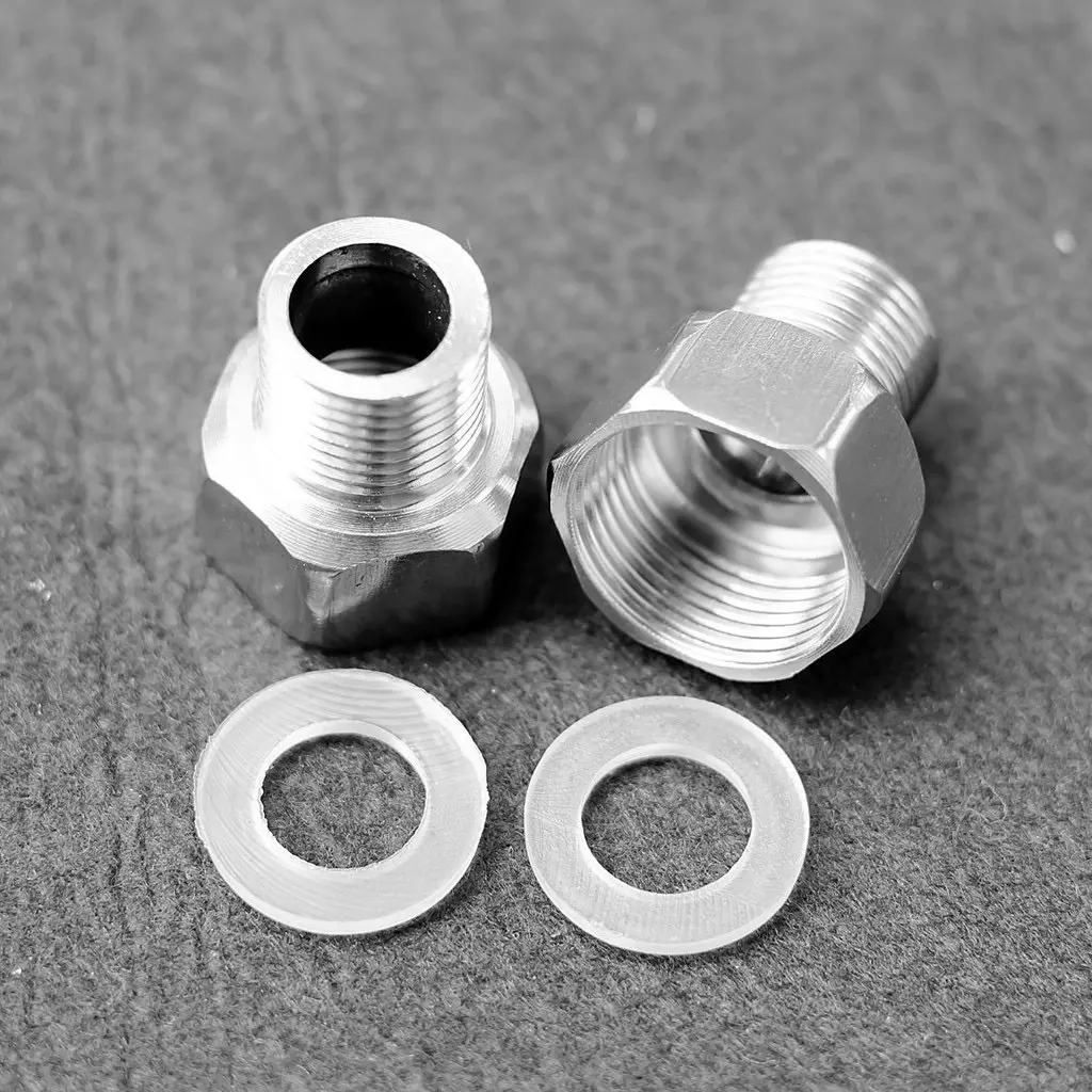 Nơ vuông INOX 15-20,Nối giảm (nối hụt) ren trong 27 - ren ngoài 21 Inox (Kèm gioăng)