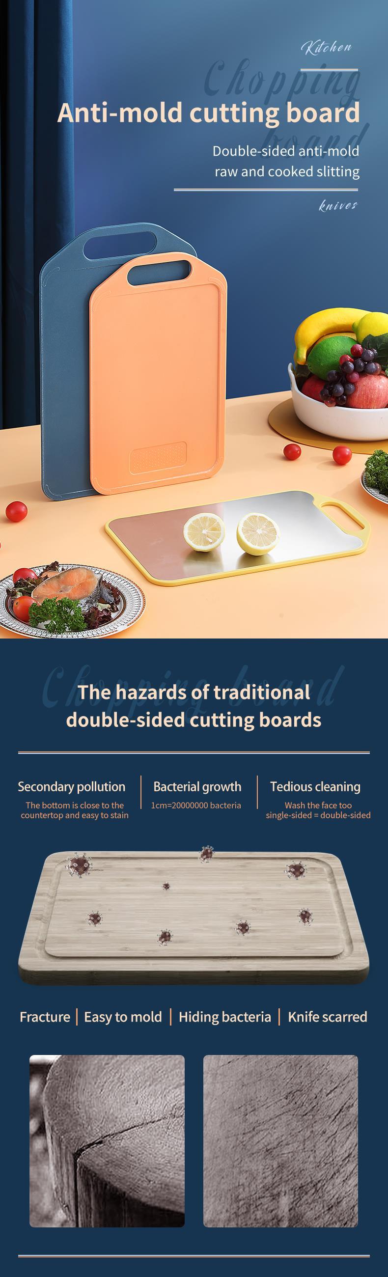 Product Introduction of Talenan 2 sisi two sides cutting board stainless steel + PP A-07763 6