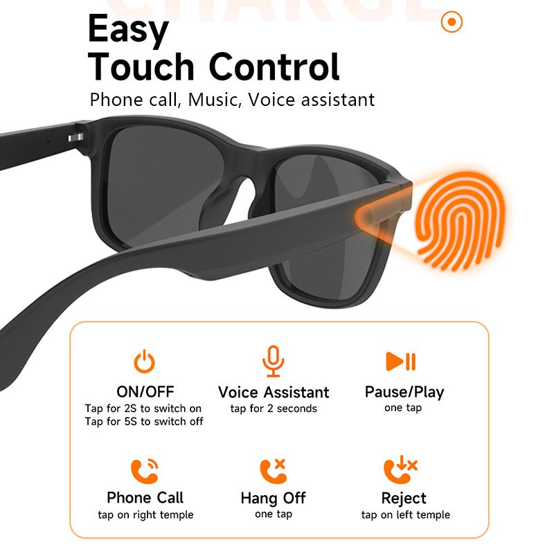 New smart glasses, support voice call, listen to music, touch operation, fashion wear, sunglasses lenses eye protection - Image 5