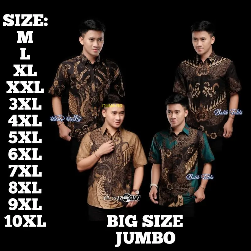 KEMEJA BATIK PRIA LENGAN PENDEK BIG SIZE JUMBO M.L.XL.XXL.3XL.4XL.5XL.6XL.7XL.8XL.9XL.10XL